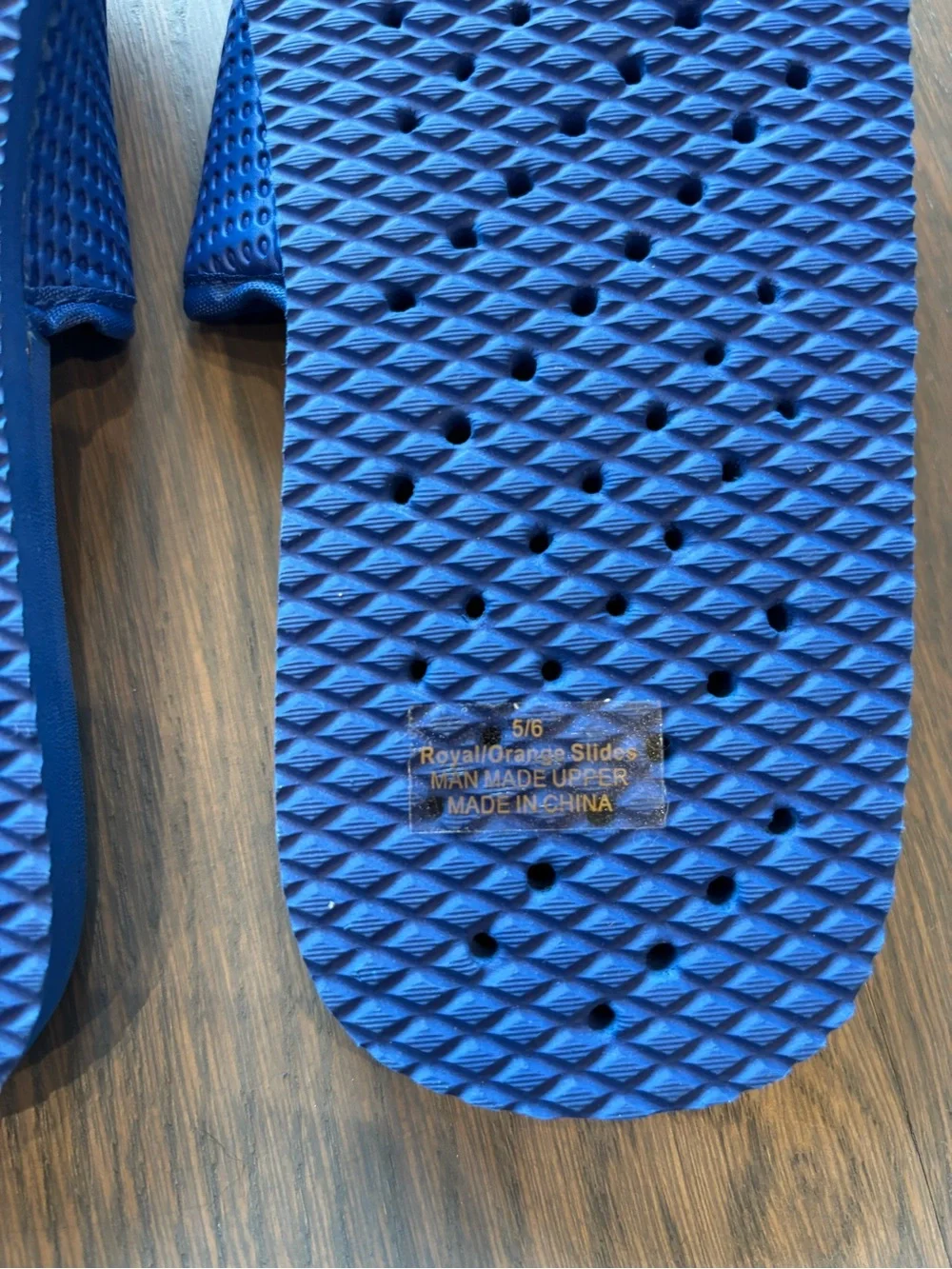 Showaflops -Adjustable Men's Blue & Orange Slide Sandals with Breathable Footbed